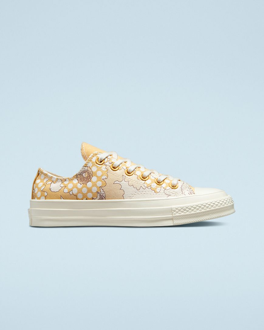 Dámské Boty Nízké Converse Chuck 70 Crafted Florals Mango Černé | CZ IJQ3124